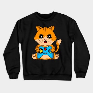 Gaming Whiskers: Cat-Inspired Video Game Controller Crewneck Sweatshirt